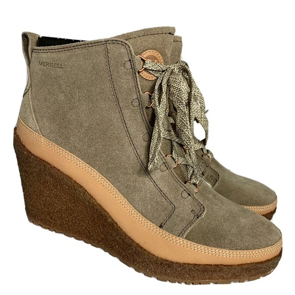 Merrell Tremblant Wedge Lace Up Ankle Suede Boots - Picture 5 of 7